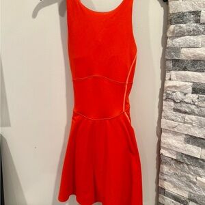 Vibrant Orange Sleeveless Dress